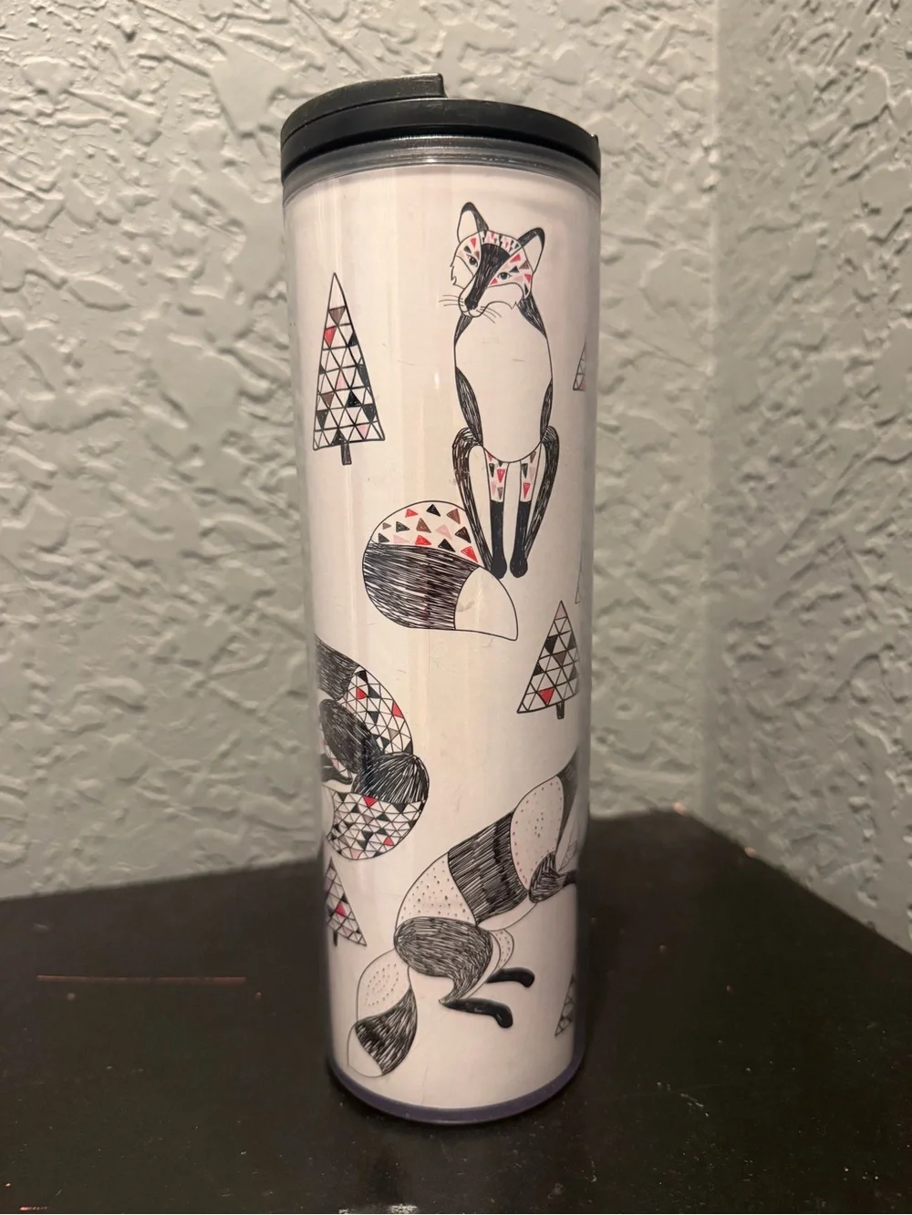 Starbucks 2017 Holiday Snow Fox 16 oz Acrylic Travel Tumbler
